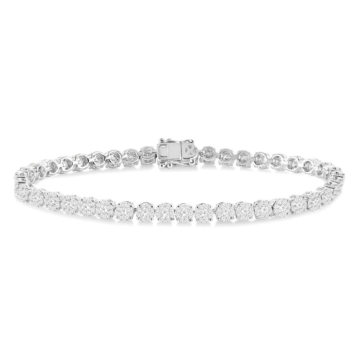 White Gold Lovebright Invisible Halo 3ct Round Diamond Tennis Bracelet. Bichsel Jewelry in Sedalia, MO. Shop online or in-store to find the perfect style today.