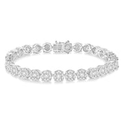 14K White Gold Lovebright Invisible Halo Diamond Tennis Bracelet