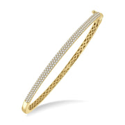 14K Yellow Gold Pave Diamond Bangle