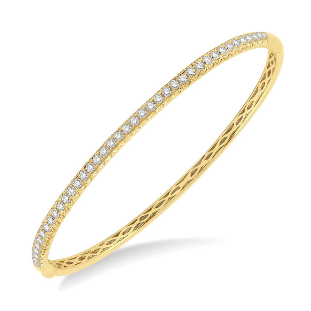 14K Yellow Gold Pavé Diamond Bangle Bracelet