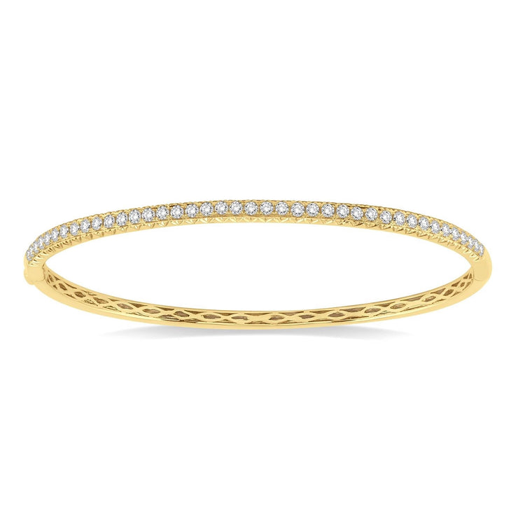 14K Yellow Gold Pavé Diamond Bangle Bracelet