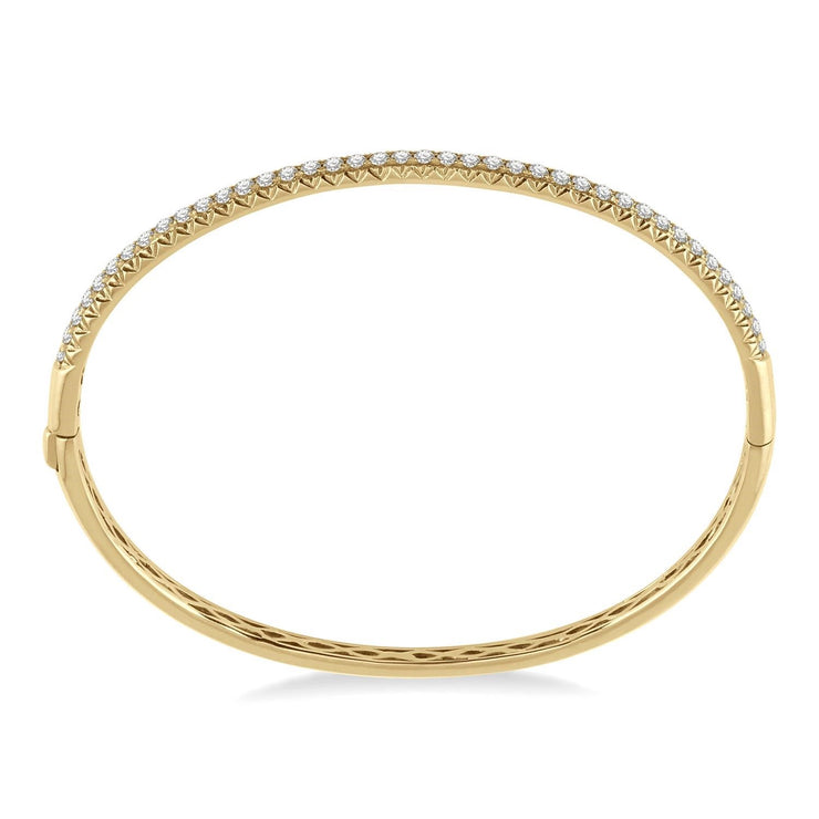 14K Yellow Gold Pavé Diamond Bangle Bracelet