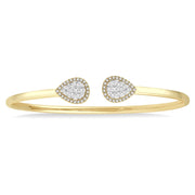 14K Yellow Gold Lovebright Pear Shape Diamond Bangle 