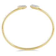 14K Yellow Gold Lovebright Pear Shape Diamond Bangle 