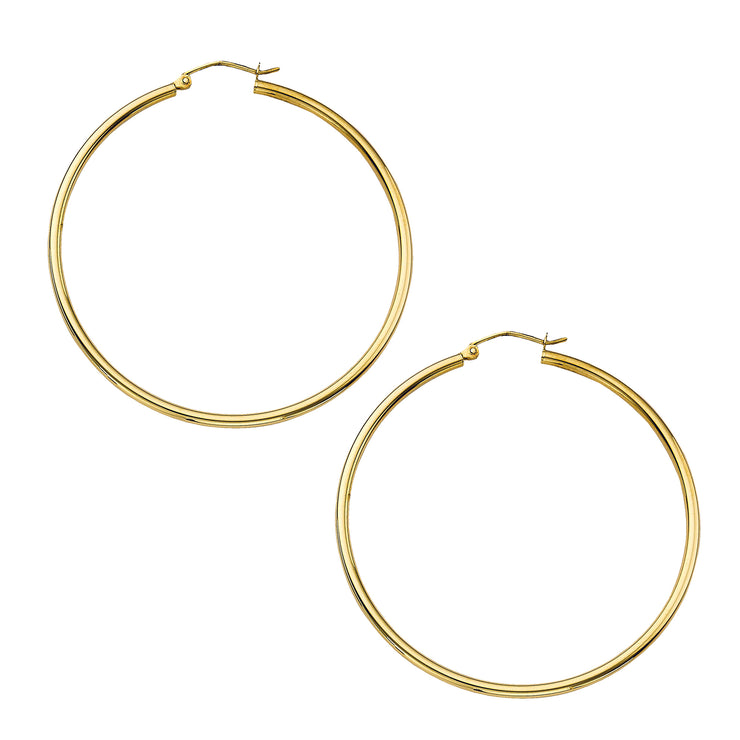 Yellow Gold Polished Hoop Earrings in Sedalia, MO at Bichsel Jewelry