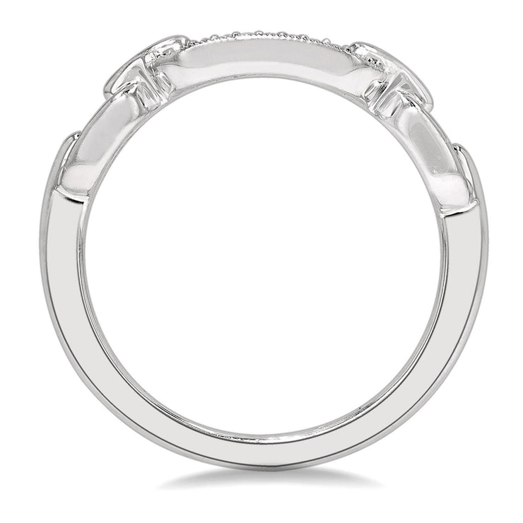Sterling Silver Paperclip Ring with Diamond Links