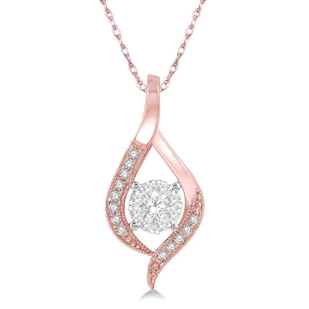 14K Rose Gold Lovebright Diamond Pendant