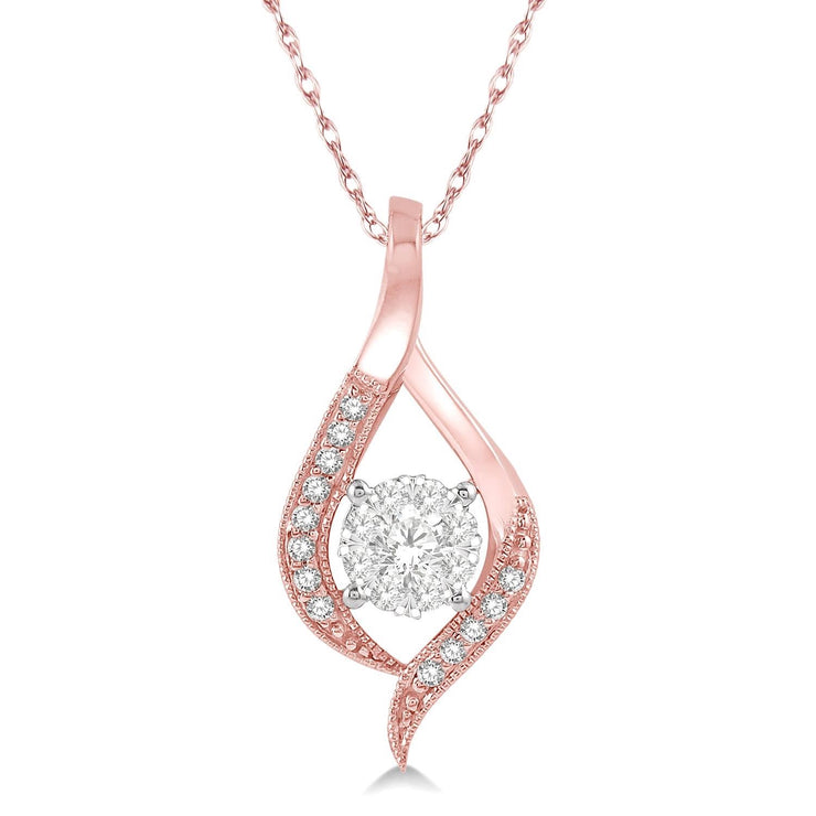 14K Rose Gold Lovebright Diamond Pendant