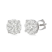 14K White Gold Lovebright Invisible Halo Diamond Studs