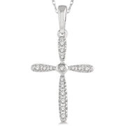 10K White Gold Diamond Cross Pendant