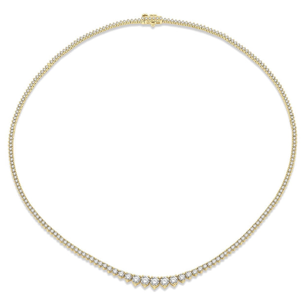 14K Yellow Gold Diamond Riviera Necklace