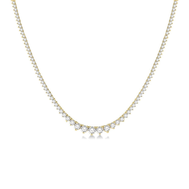 14K Yellow Gold Diamond Riviera Necklace