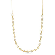 14K Yellow Gold Mariner Link Diamond Necklace