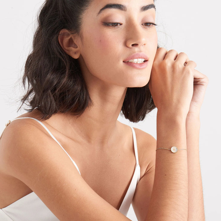 Ania Haie Gold Mother Of Pearl Emblem Bracelet