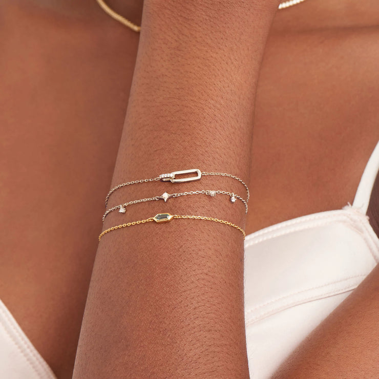 Ania Haie Sterling Silver Glam Interlock Bracelet with CZ Stones. Bichsel Jewelry in Sedalia, MO. Shop online or in-store today!