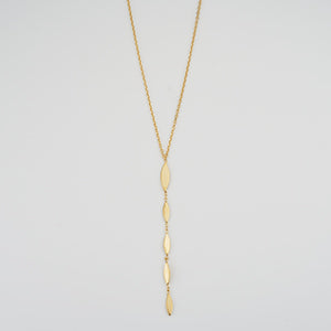 Gold Marquise Graduated Drop Necklace