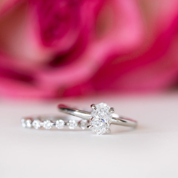 White gold oval solitaire diamond engagement ring at Bichsel Jewelry in Sedalia, MO