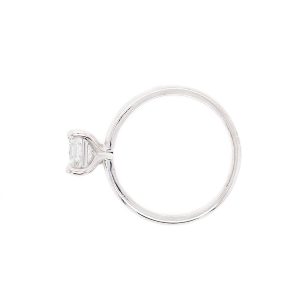 14K White Gold Princess Cut Solitaire Diamond Engagement Ring