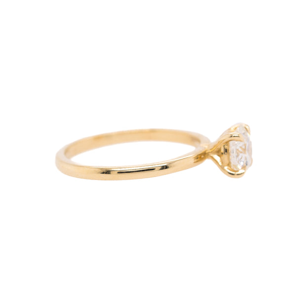 14K Yellow Gold Round Solitaire Diamond Engagement Ring