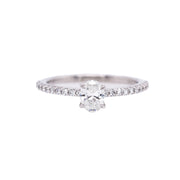 0.50ct Oval Engagement Ring with Side Diamonds