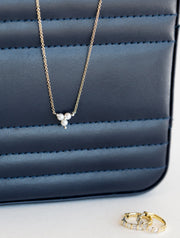 Gold Pearl Trio Necklace
