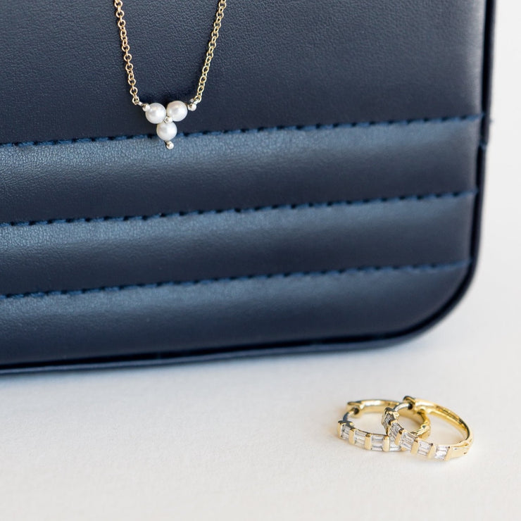 Baguette Diamond Gold Hoops