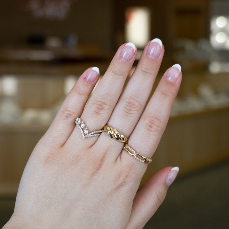 Gold diamond rings at Bichsel Jewelry in Sedalia, MO
