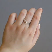 Illusion Pear V-Shape Diamond Ring