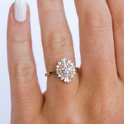 14K Rose Gold Ballerina Style Halo Round Engagement Ring