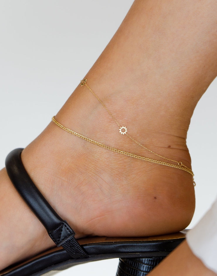 Gold Diamond Weave Ankle Bracelet in Sedalia, MO at Bichsel Jewelry