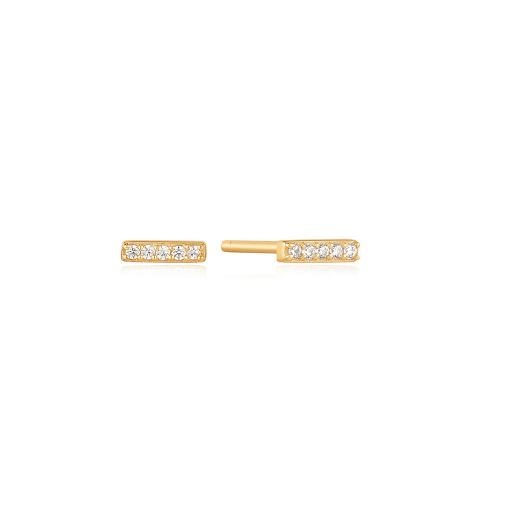  Ania Haie Glam Bar Studs, 14K Yellow Gold plated on 925 Sterling Silver with CZ Stones. Bichsel Jewelry in Sedalia, MO. Shop online or in-store today!