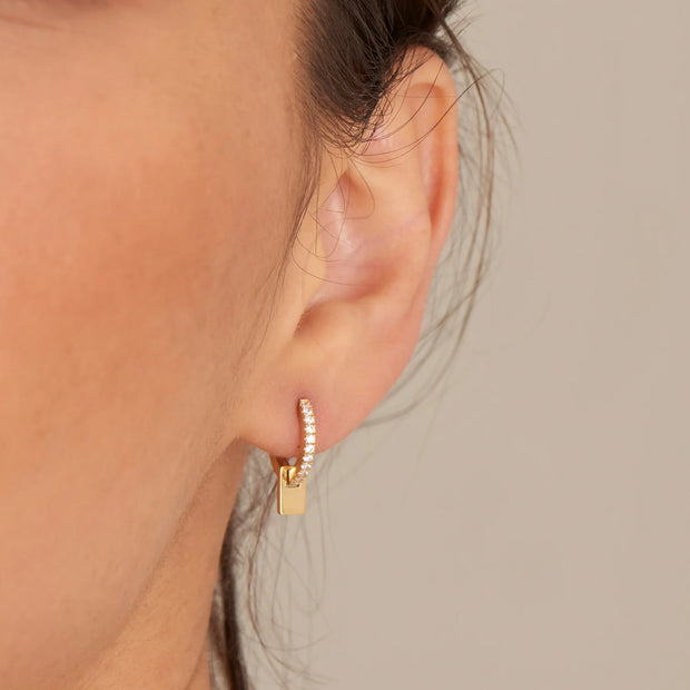 Ania Haie Gold Glam Huggie Hoop Earrings