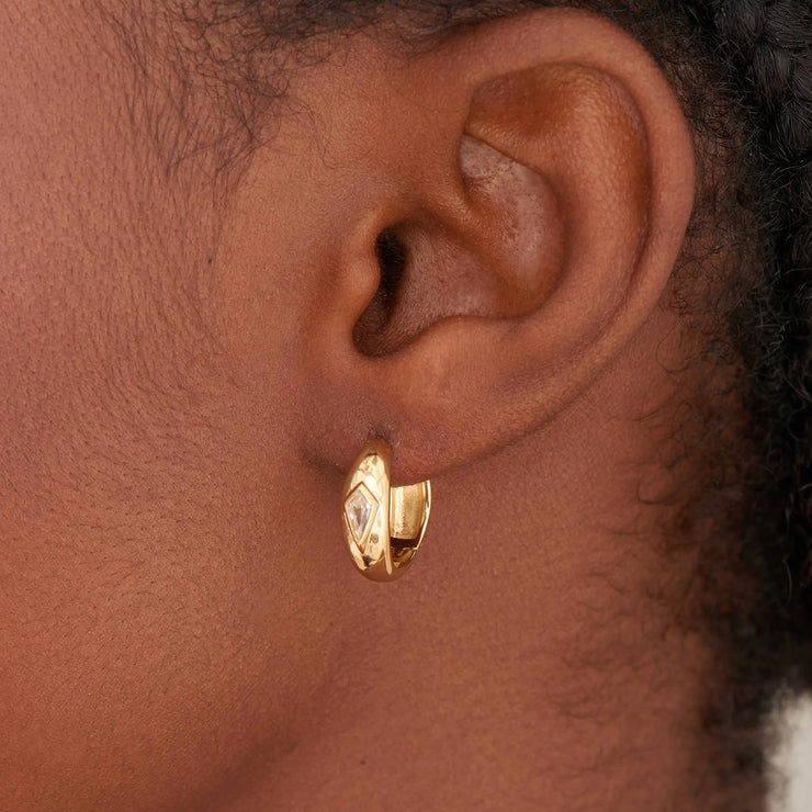 Ania Haie Gold Sparkle Dome Hoop Earrings