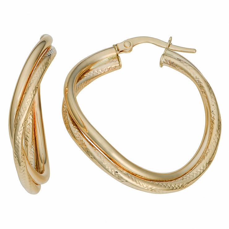 Gold Double Twist Hoop Earrings in Sedalia, MO at Bichsel Jewelry