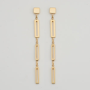 Gold Graduated Paperclip Dangle Earrings