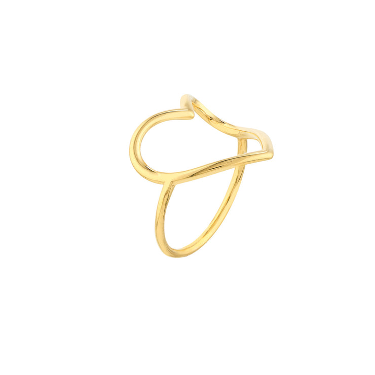 Gold Organic Open Heart Ring