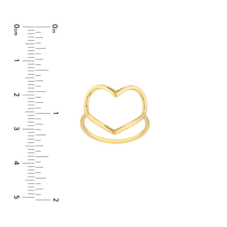 Gold Organic Open Heart Ring
