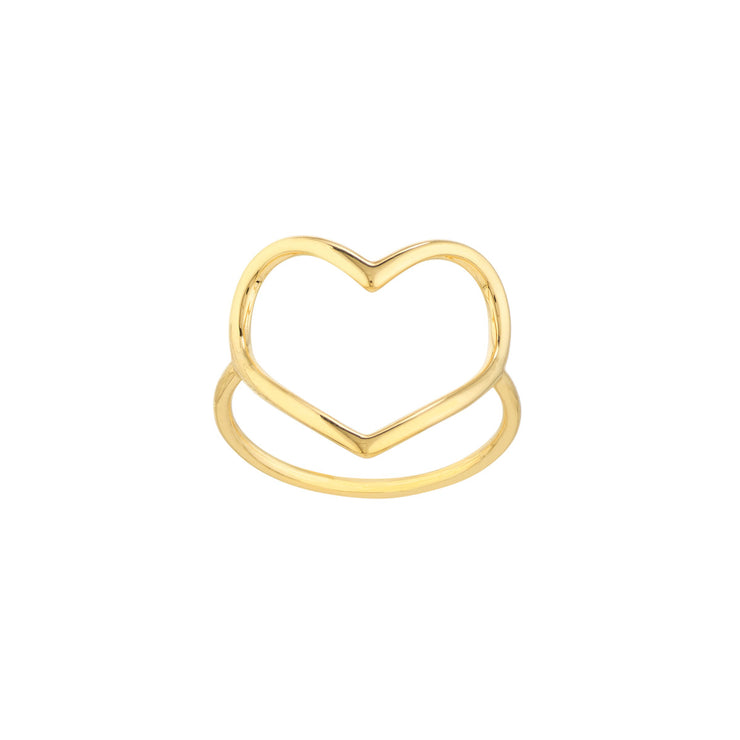 Gold Organic Open Heart Ring