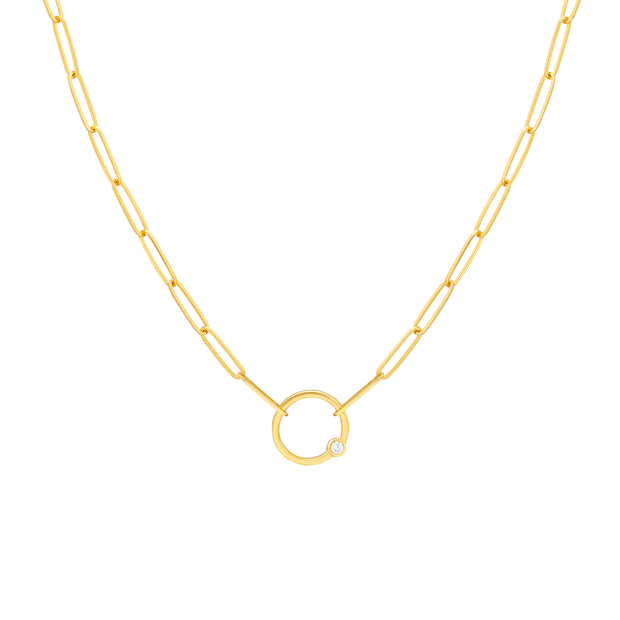 Gold and diamond paperclip chain necklace in Sedalia, MO at Bichsel Jewelry