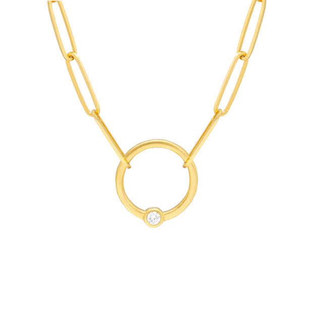 Gold and diamond paperclip chain necklace in Sedalia, MO at Bichsel Jewelry