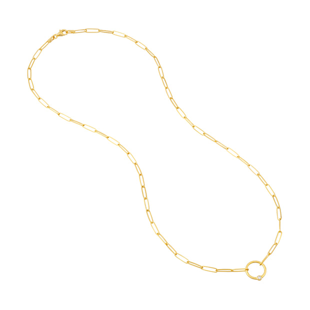 Gold and diamond paperclip chain necklace in Sedalia, MO at Bichsel Jewelry