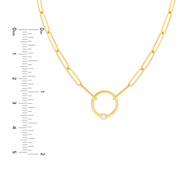 Gold and diamond paperclip chain necklace in Sedalia, MO at Bichsel Jewelry