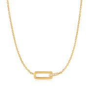 Ania Haie Glam Interlock Necklace. 14K Yellow Gold Plated on Sterling Silver with CZ stones. Bichsel Jewelry in Sedalia, MO. Shop online or in-store today!