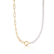 Ania Haie Gold Pearl Link Necklace