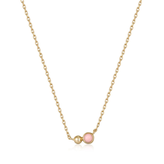 Ania Haie Gold Orb Rose Quartz Necklace