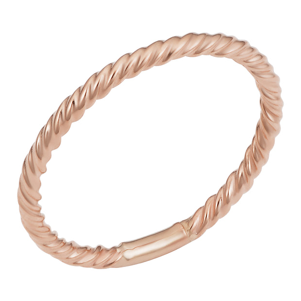 Rose Gold Ribbed Stackable Ring in Sedalia, MO at Bichsel Jewelry
