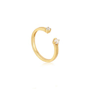 Ania Haie Gold Pearl Sparkle Adjustable Ring