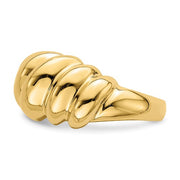 Bold 14K Yellow Gold Polished Croissant Dome Ring