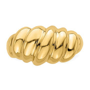 Bold 14K Yellow Gold Polished Croissant Dome Ring