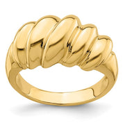 Bold 14K Yellow Gold Polished Croissant Dome Ring